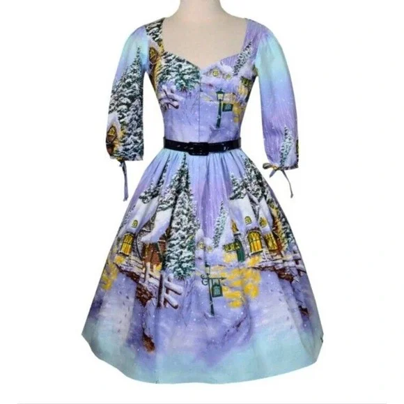Bernie Dexter | Dresses | Bernie Dexter Samantha In Winter Wonderland Dress  Womens Size S Christmas Theme | Poshmark